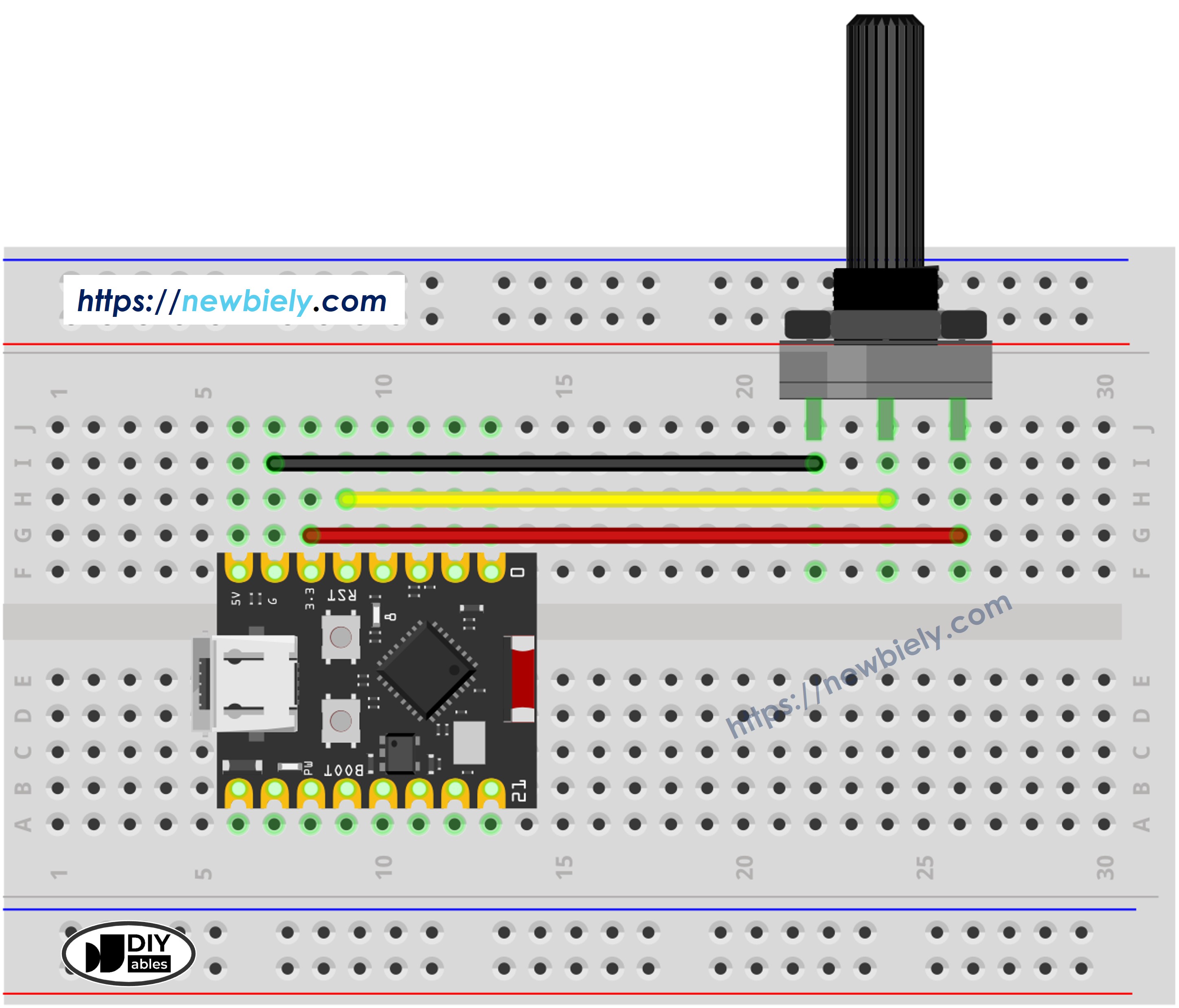 ESP32 C3 Super Mini 포텐셔미터 배선 다이어그램