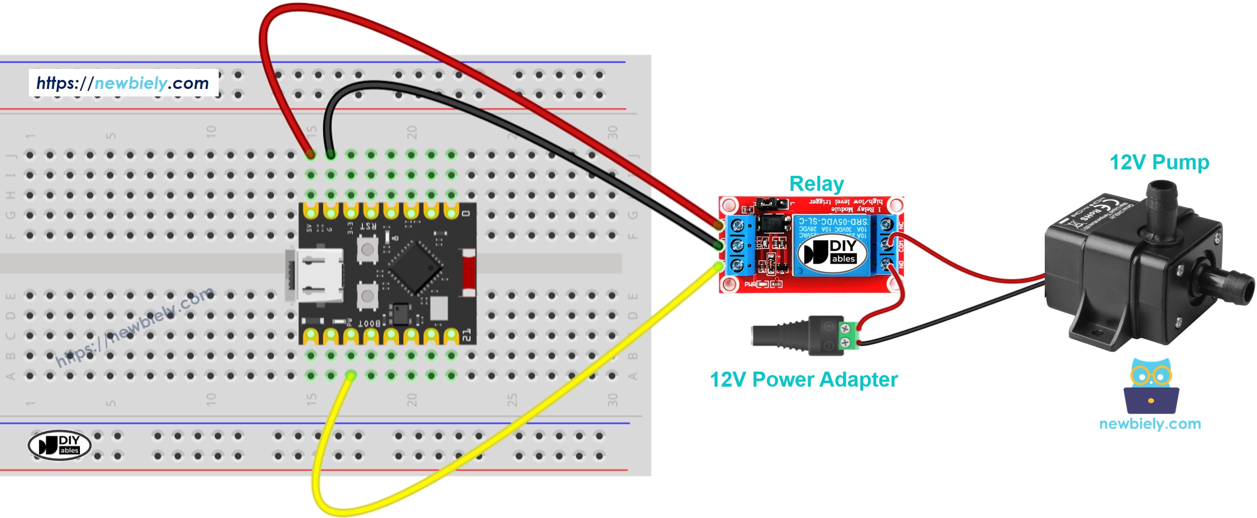 ESP32 C3 Super Mini pump 연결 배선도