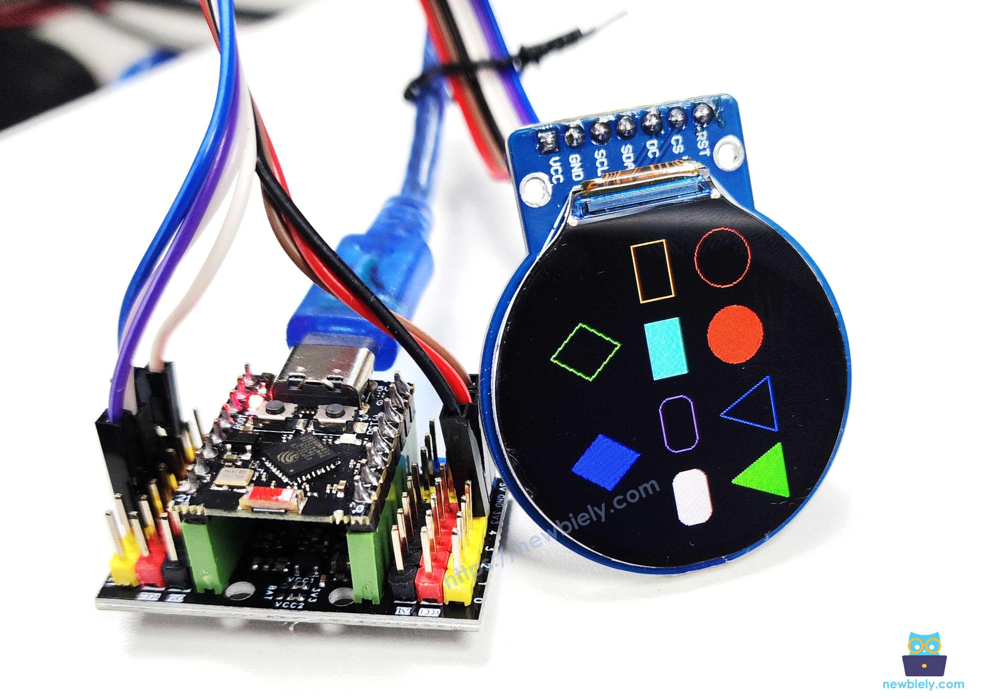 ESP32 C3 Super Mini round circular tft lcd 디스플레이 screen draw shapes