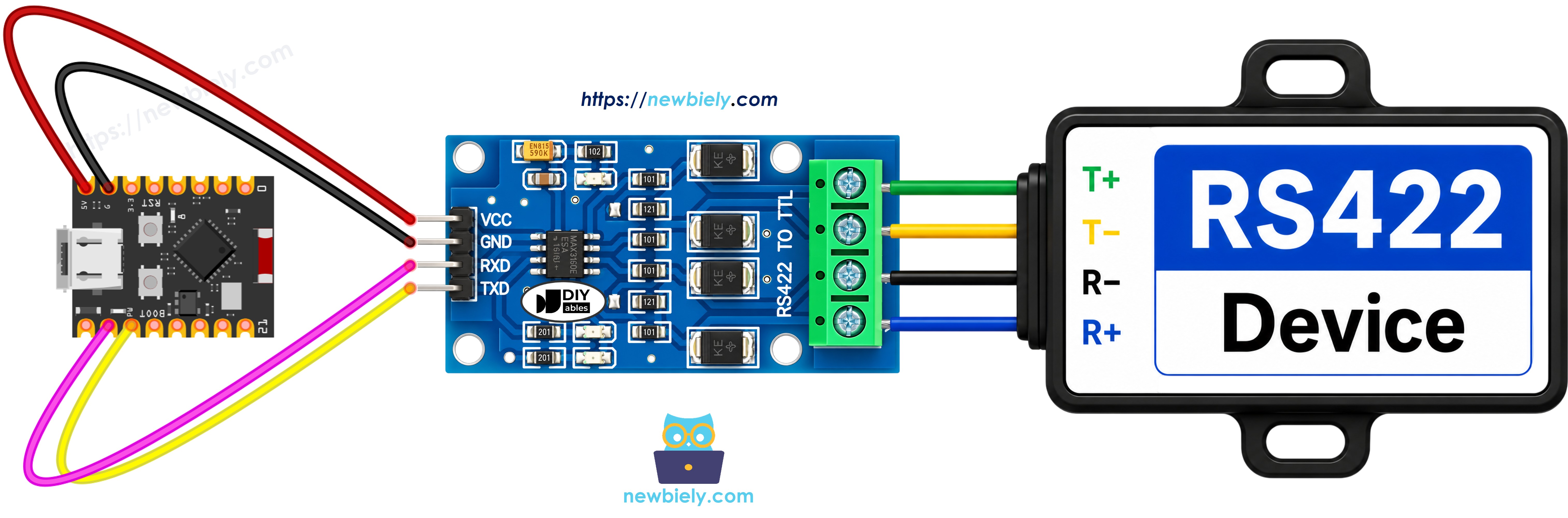 ESP32 C3 Super Mini ttl to rs422 배선 다이어그램