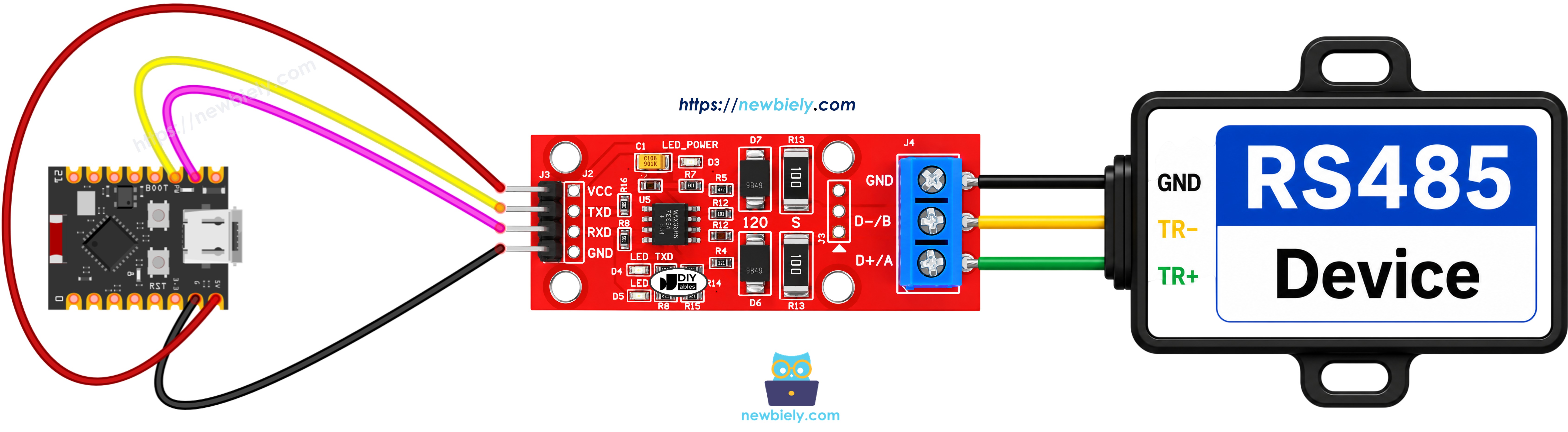 ESP32 C3 Super Mini ttl to rs485 배선 다이어그램