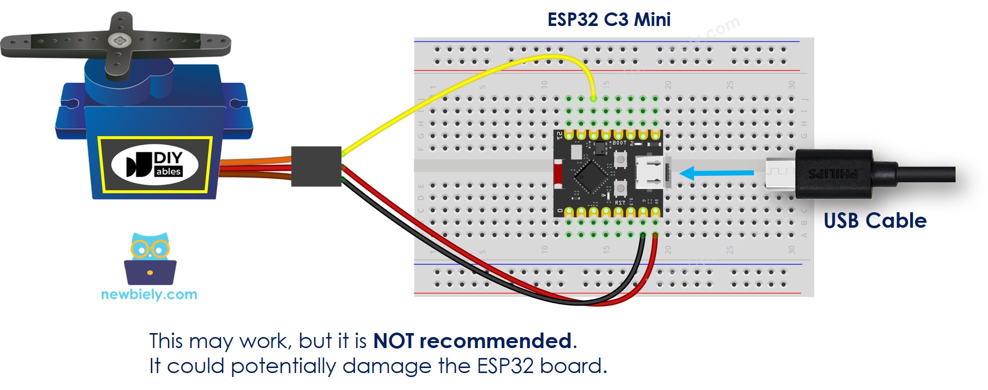 ESP32 C3 Super Mini 서보 모터 연결 배선도