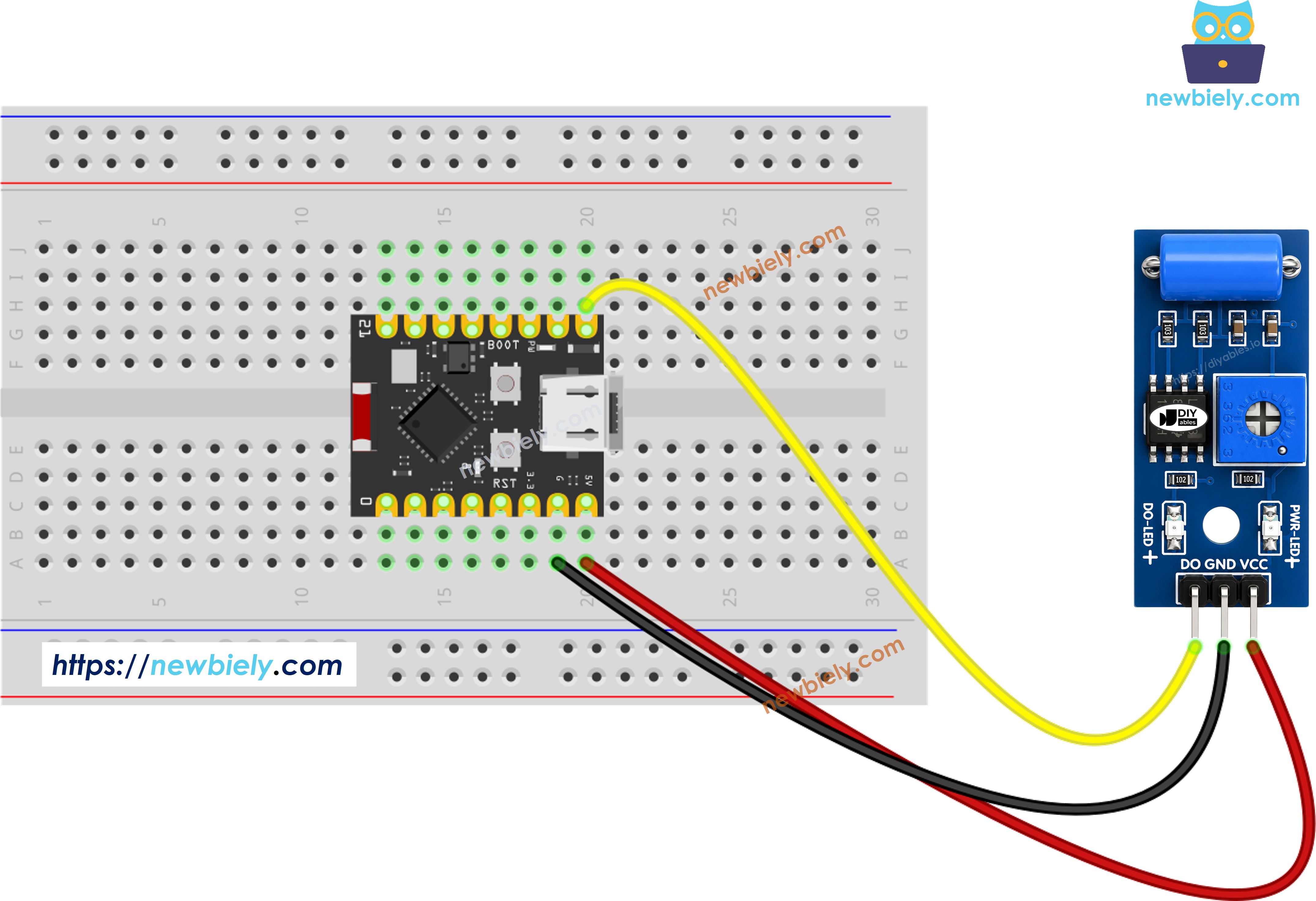 ESP32 C3 Super Mini sw-420 진동 센서 배선 다이어그램