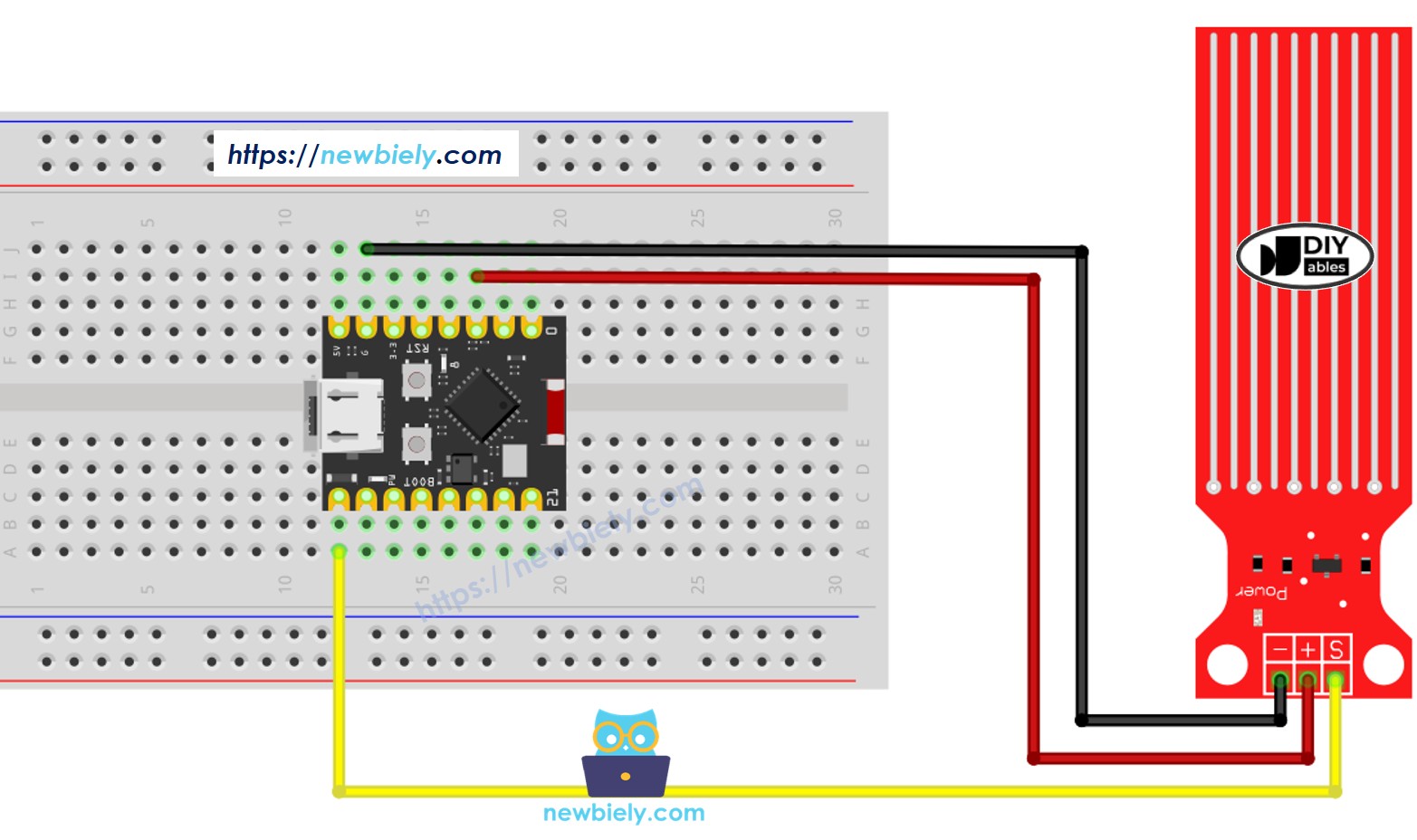 ESP32 C3 Super Mini water sensor 연결 배선도