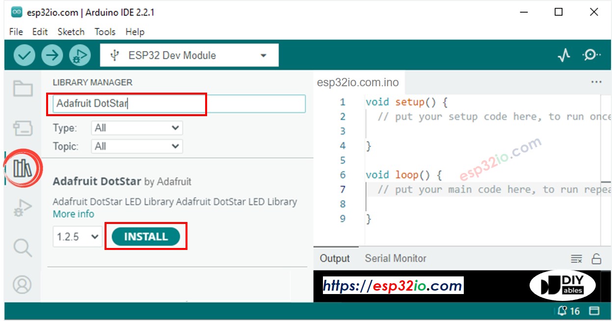 ESP32 DotStar library