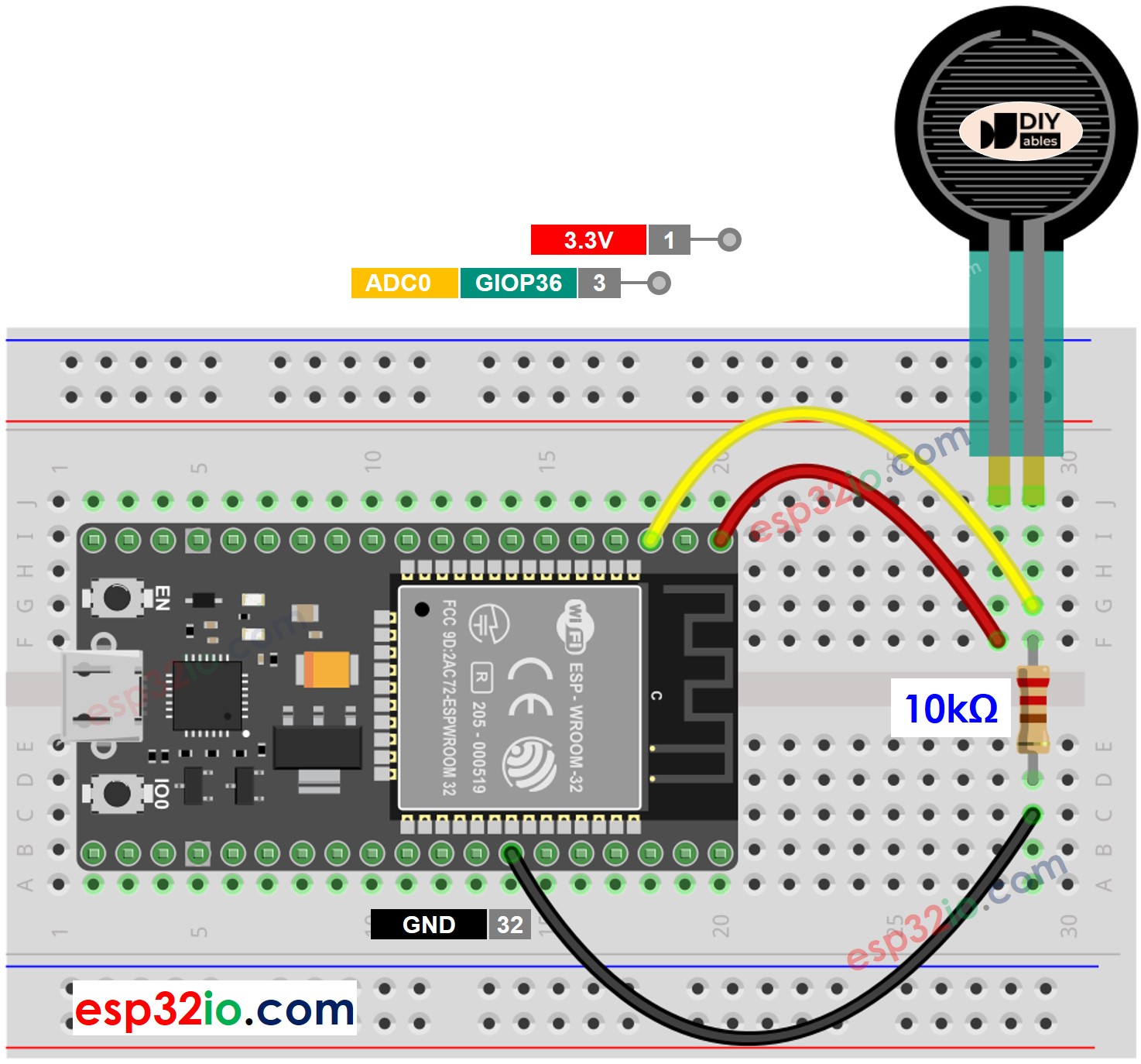 ESP32 Force Wiring Diagram