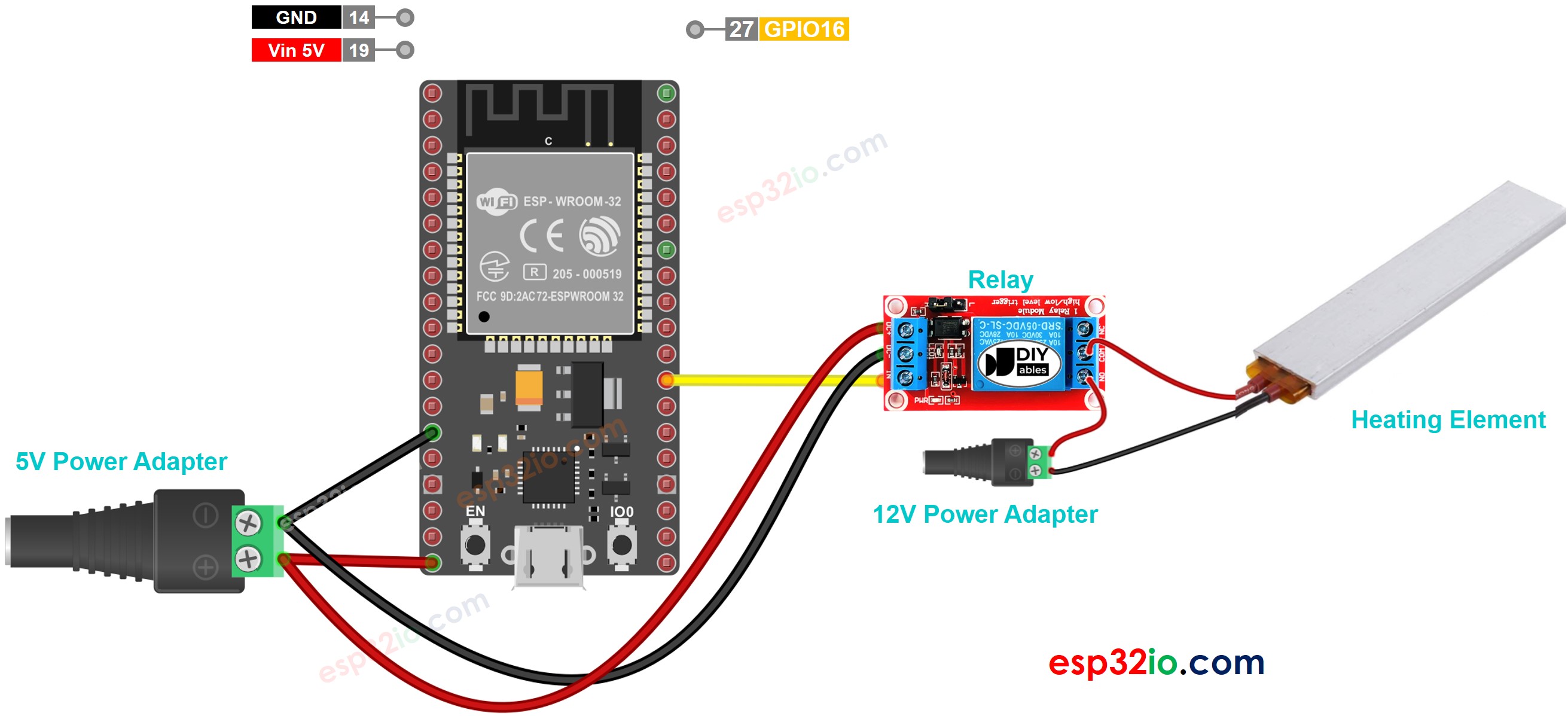 ESP32 Heating Element Wiring Diagram