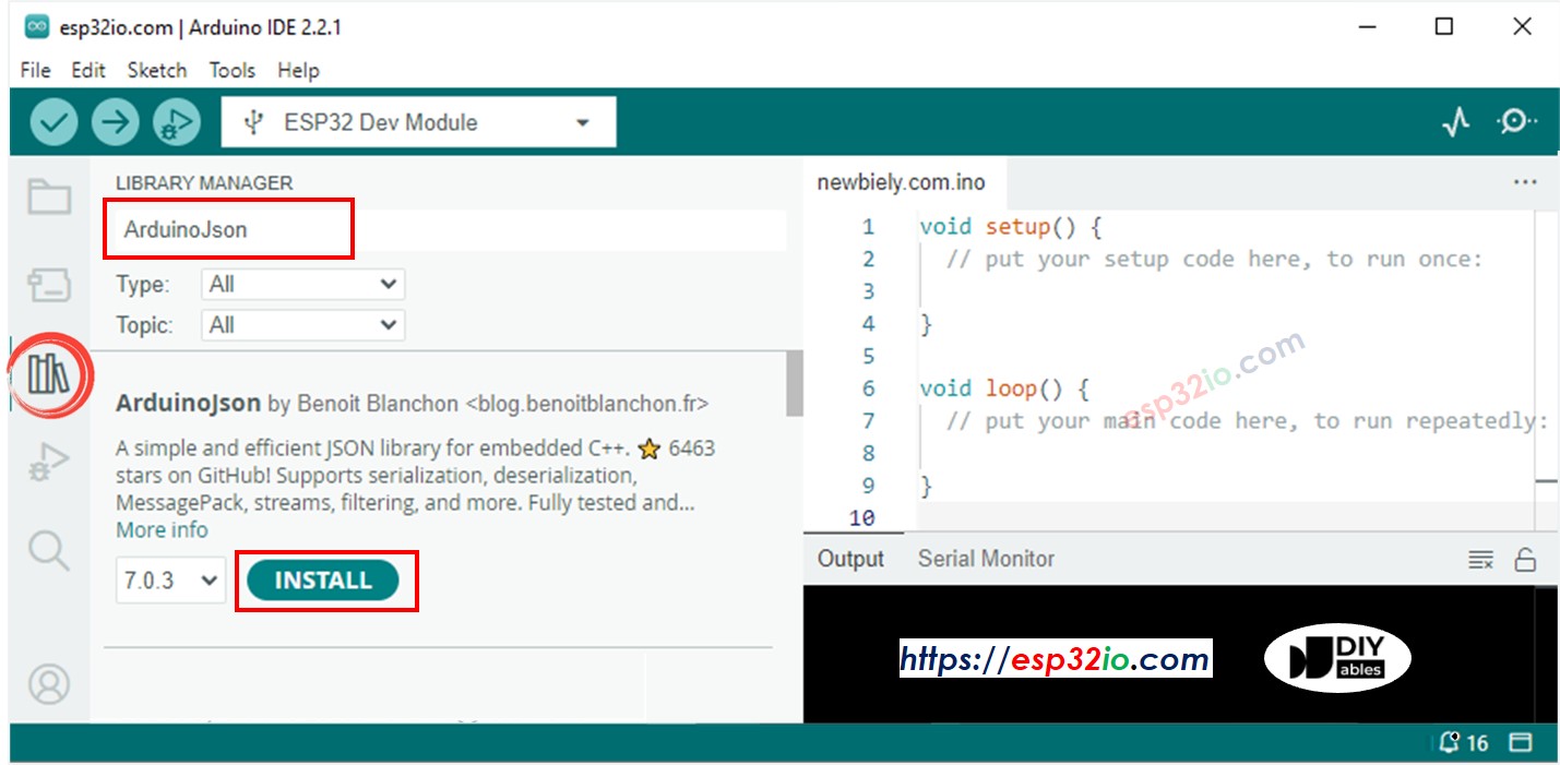 ESP32 Json library