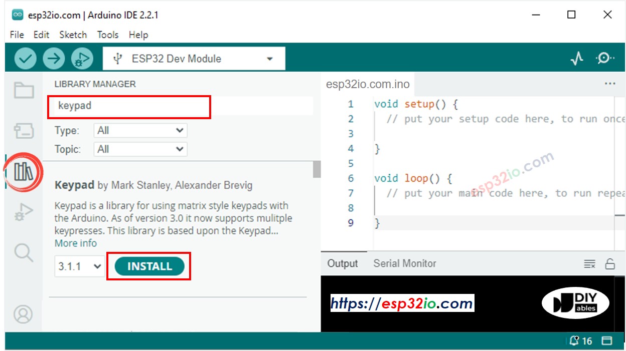 ESP32 keypad library