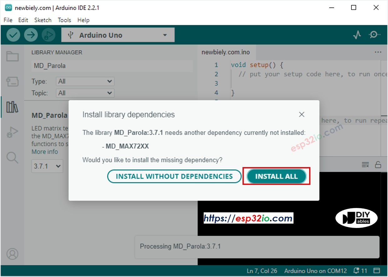 ESP32 MD_MAX72XX library