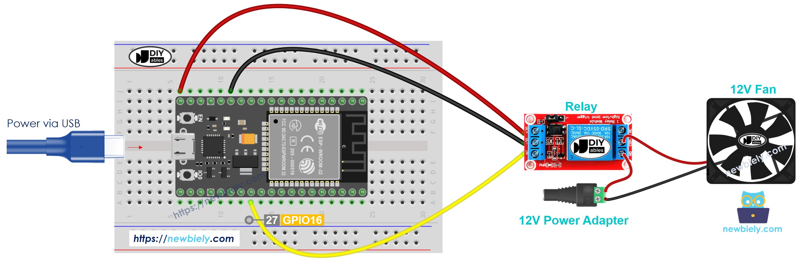 ESP32 마이크로파이썬 팬 배선도