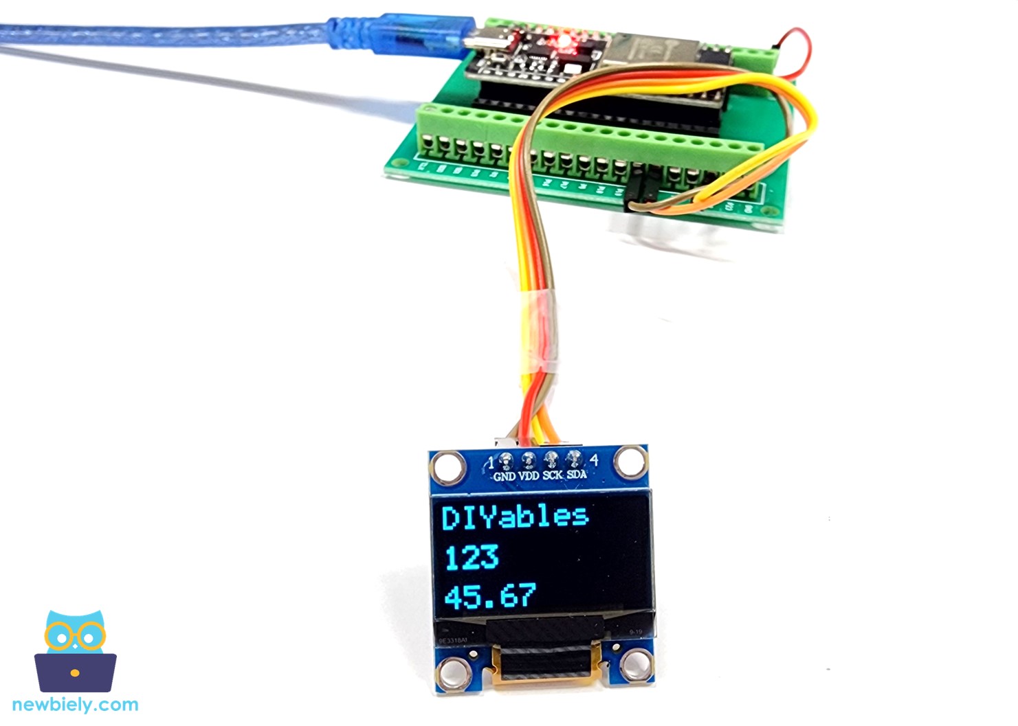 ESP32 마이크로파이썬 oLED 디스플레이 텍스트, 정수 및 부동 소수점 숫자