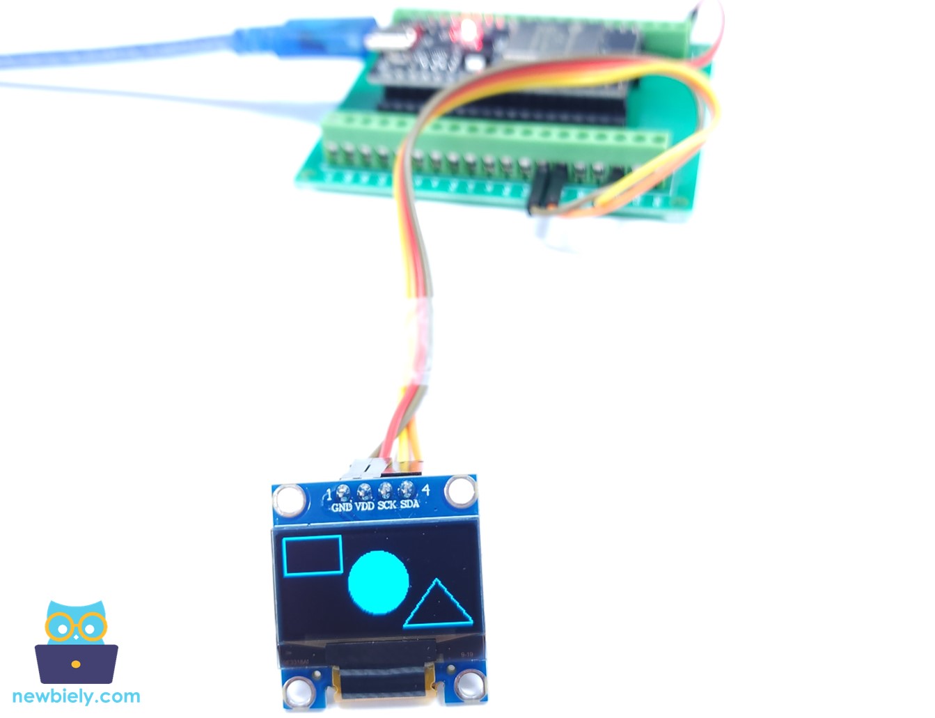 ESP32 마이크로파이썬로 oLED에 사각형, 원, 삼각형 그리기