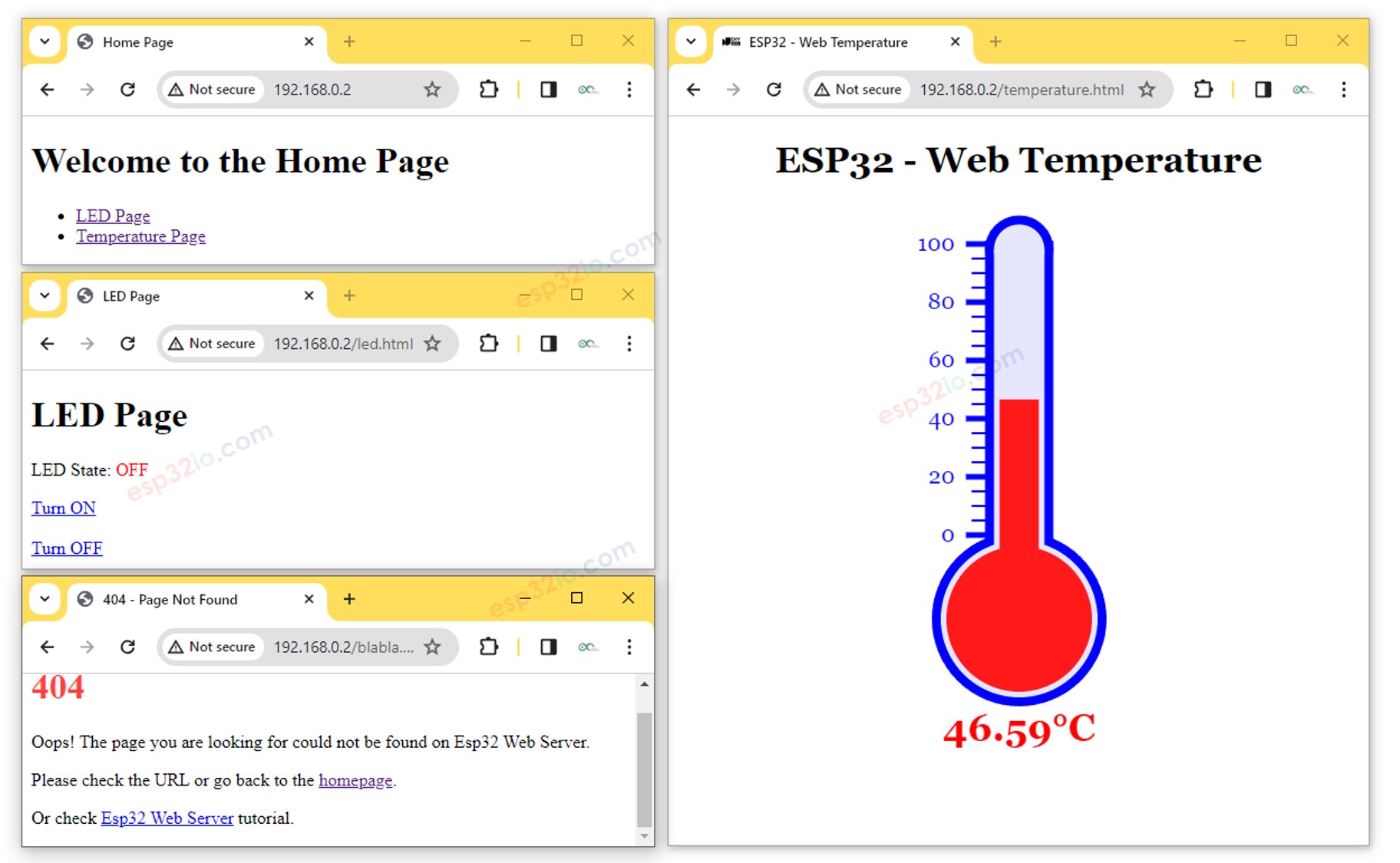 ESP32 multiple web page