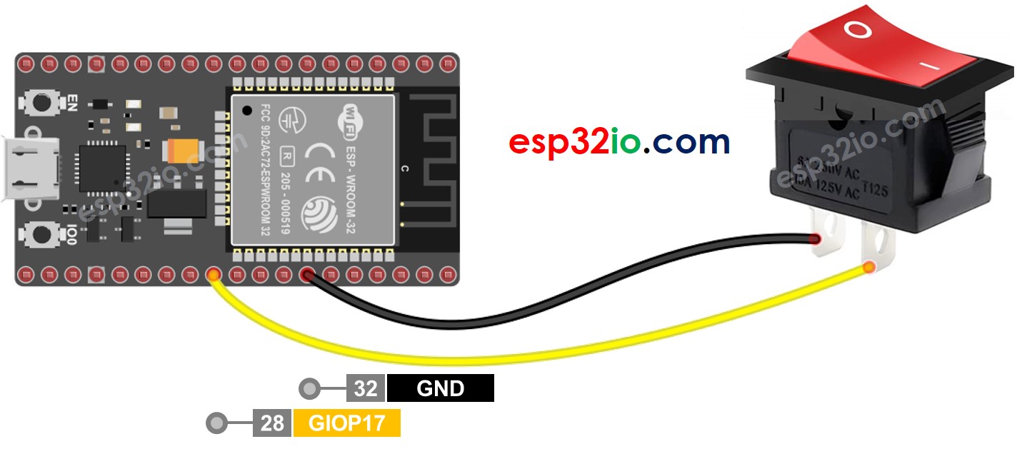 ESP32 ON/OFF Switch Wiring Diagram