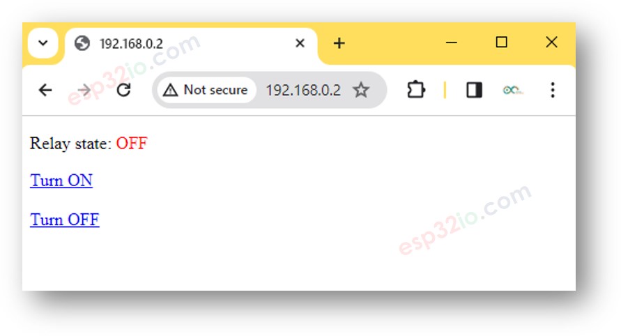 ESP32 relay web browser