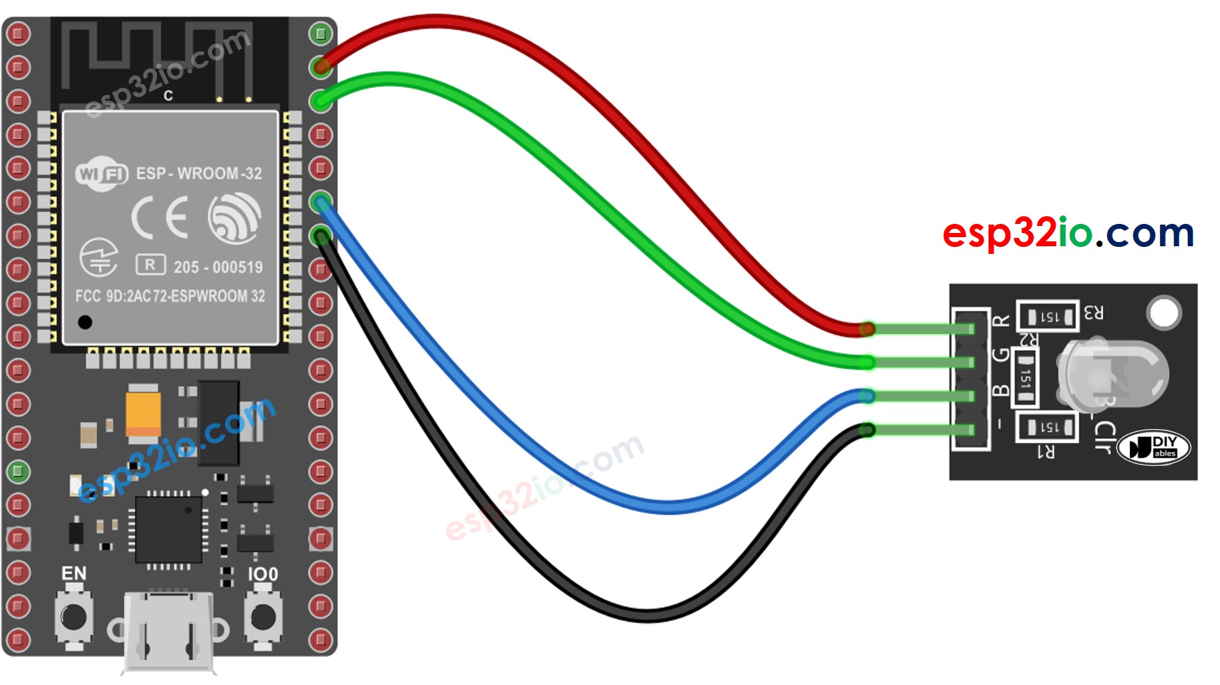 ESP32 RGB LED module wiring diagram