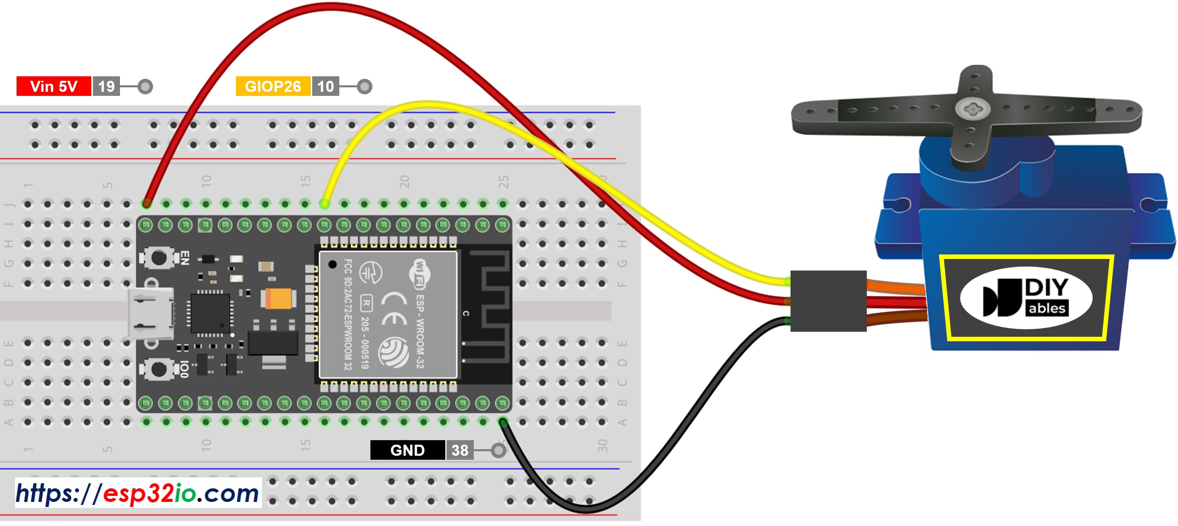 ESP32 Servo Motor Wiring Diagram