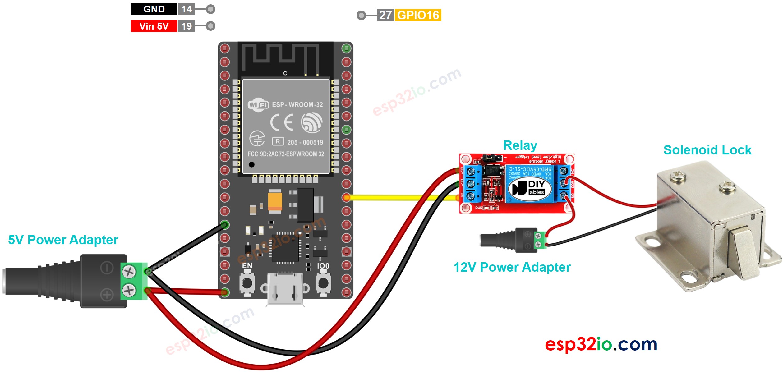 ESP32 Solenoid Lock Wiring Diagram