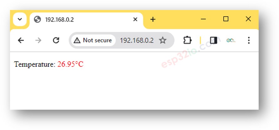 ESP32 temperature web server