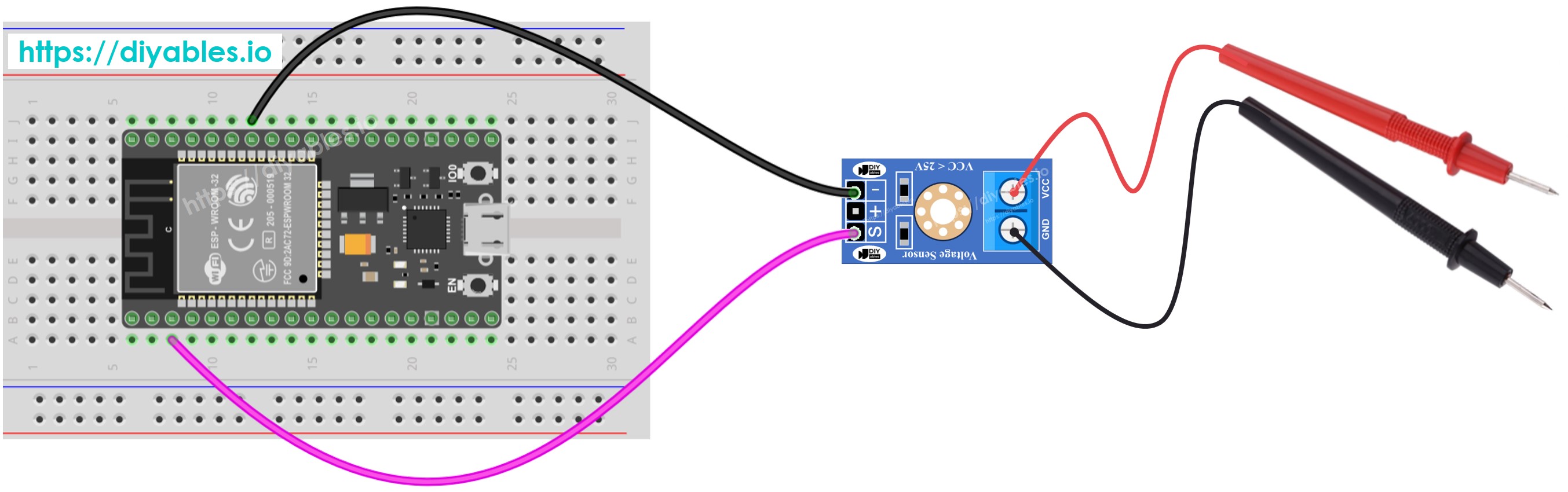 ESP32 전압 센서 배선도