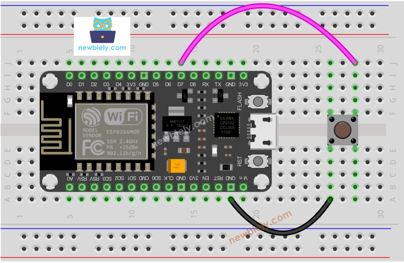 ESP8266 NodeMCU Button Wiring Diagram