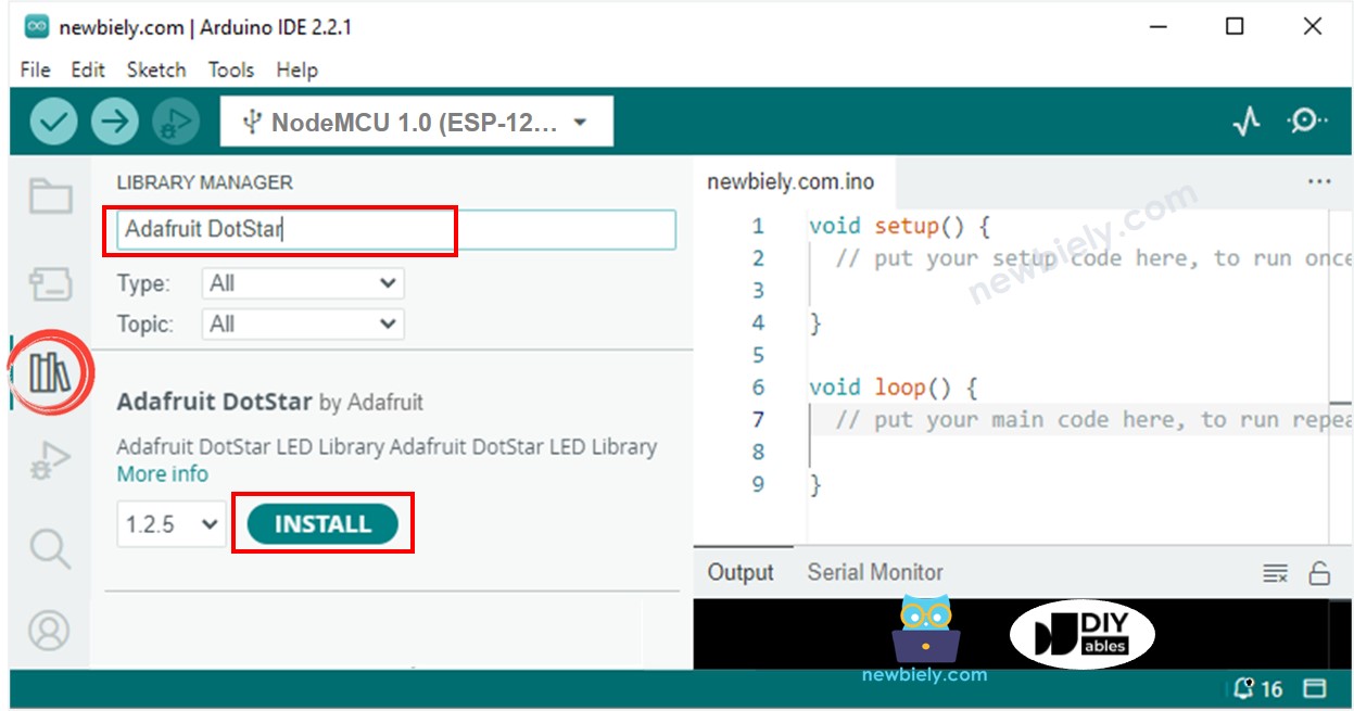 ESP8266 NodeMCU DotStar library