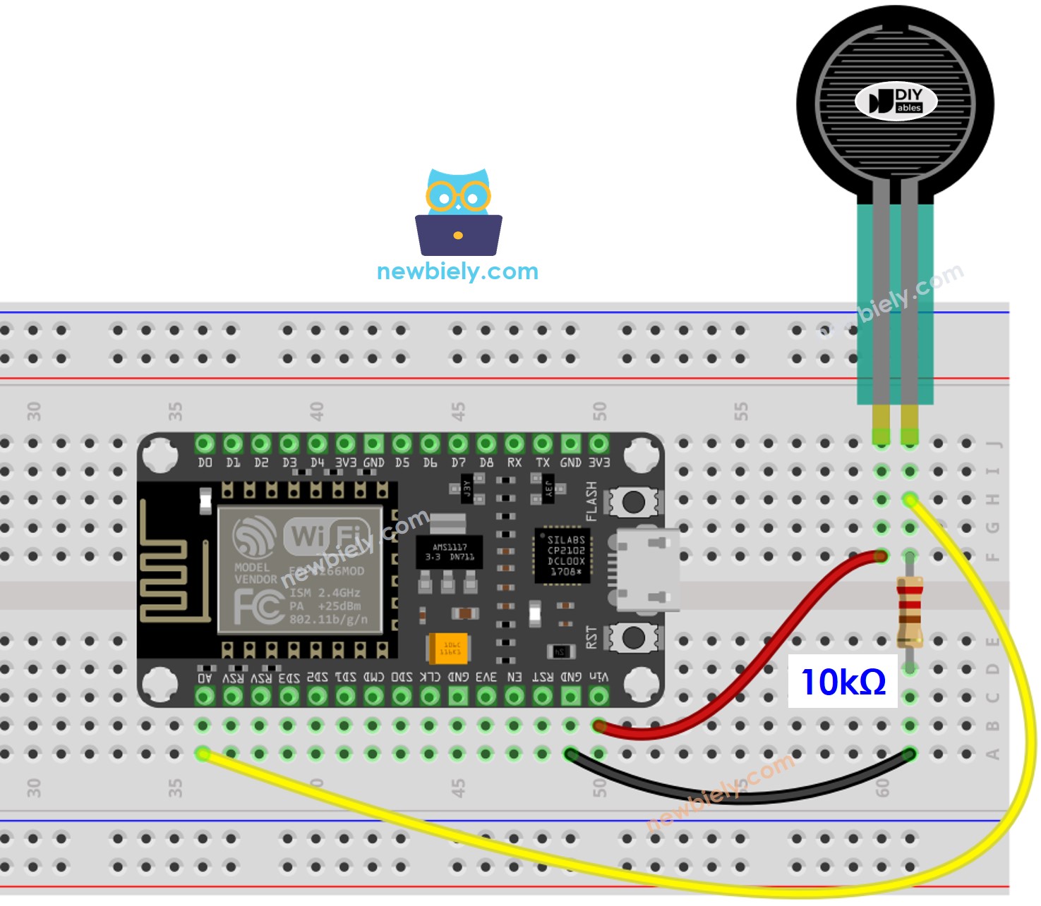 ESP8266 NodeMCU 힘 센서 배선도