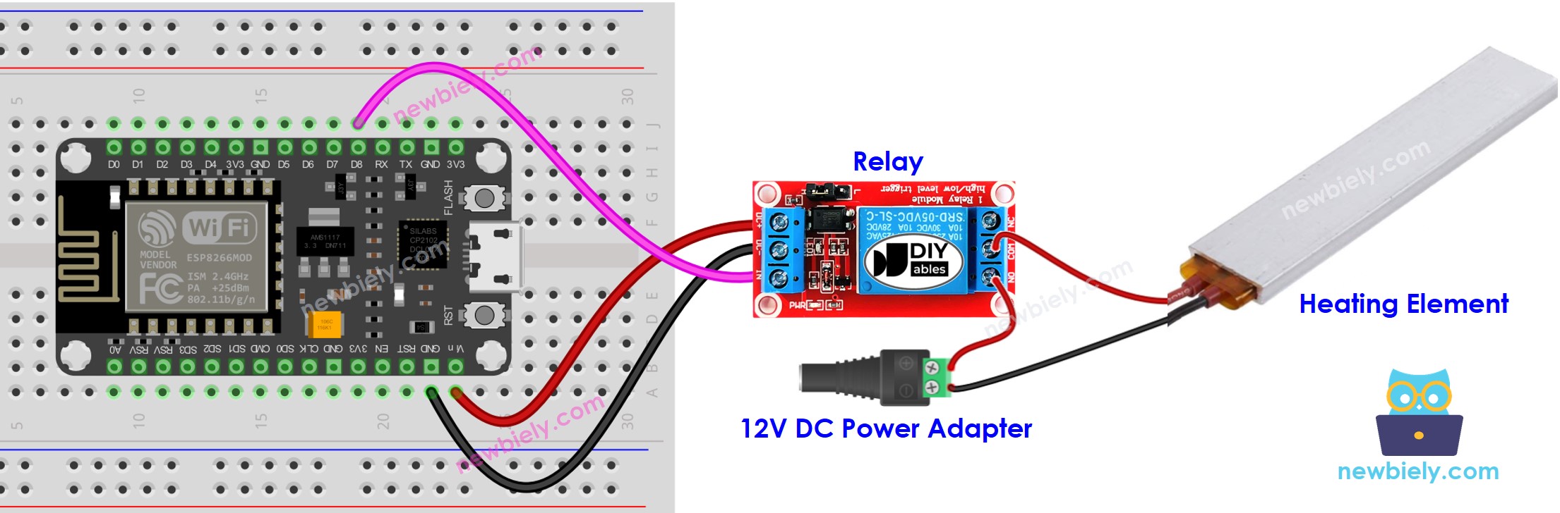 ESP8266 NodeMCU heating element wiring diagram