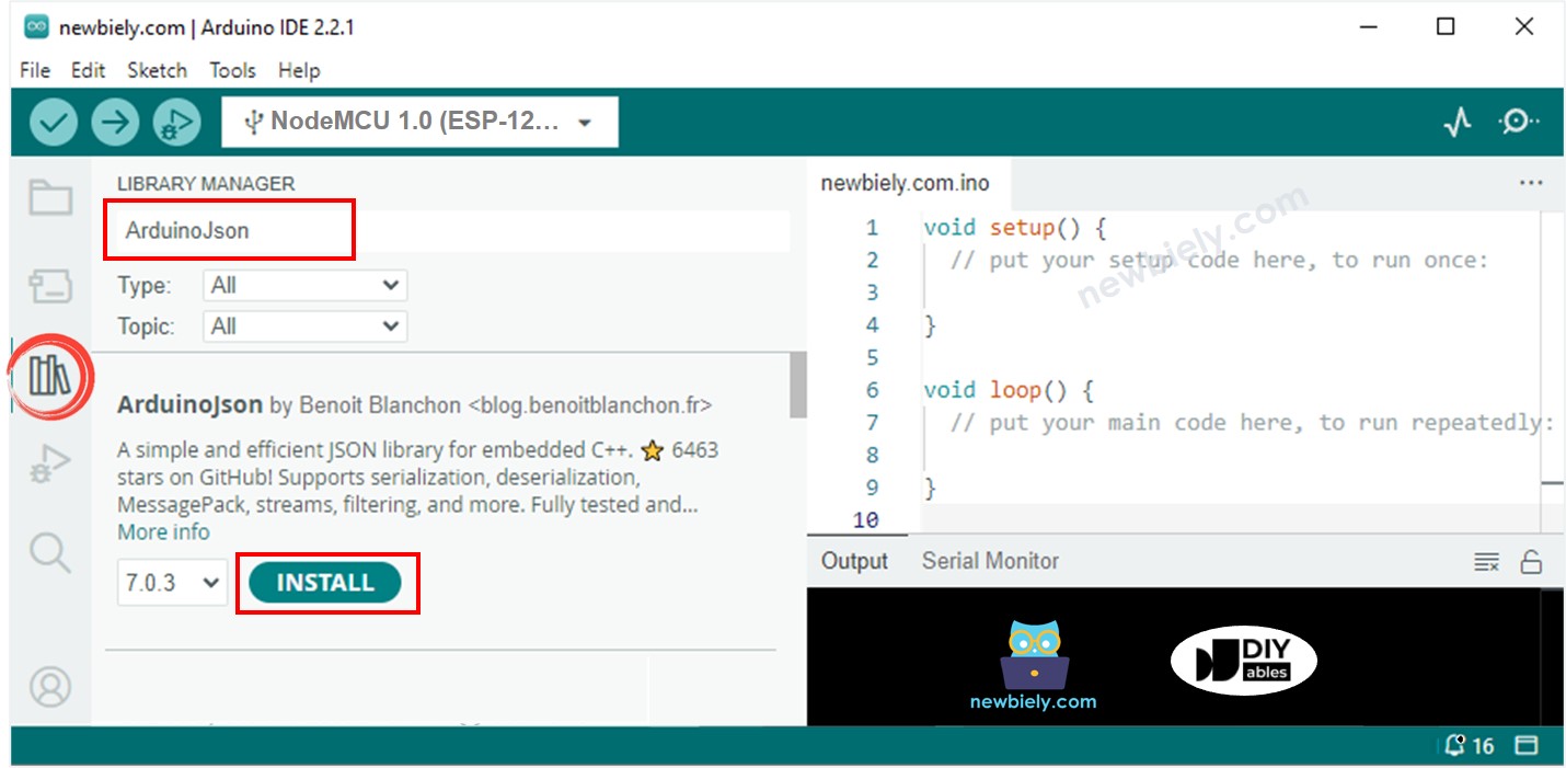 ESP8266 NodeMCU Json library