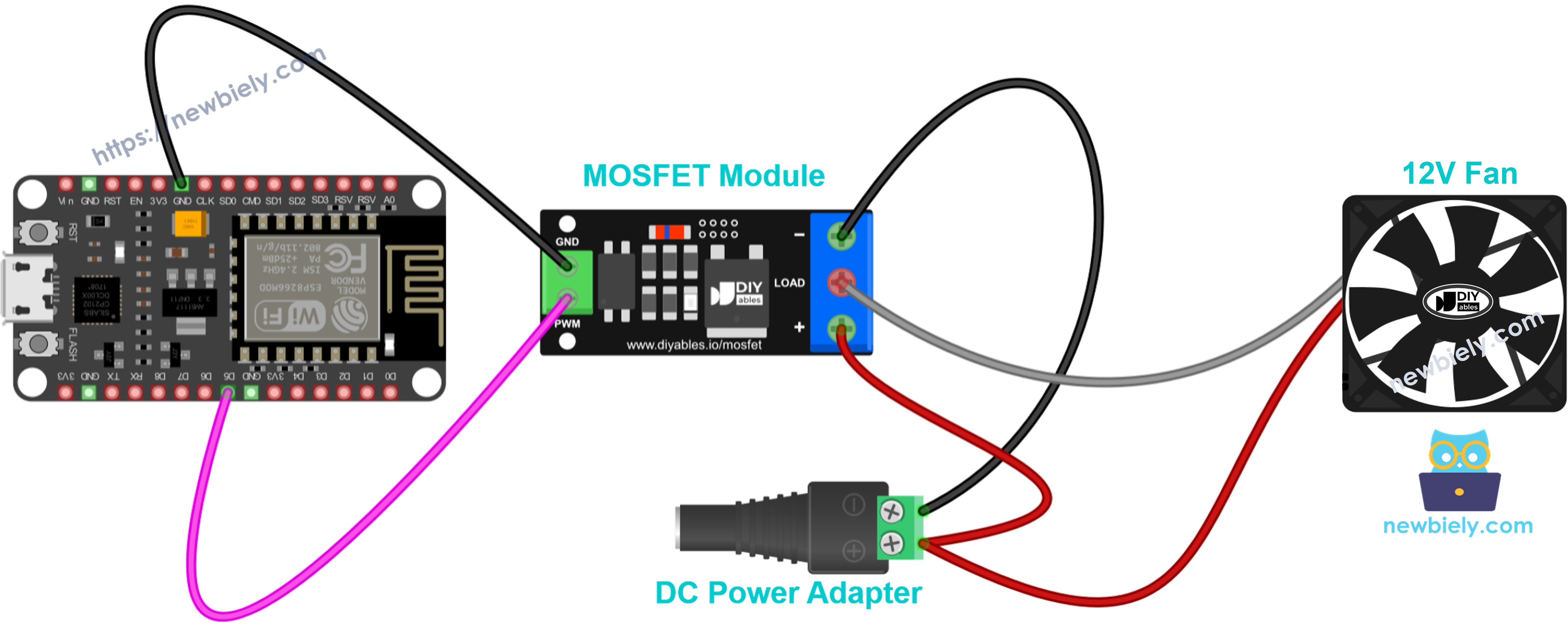mosfet 모듈 12v 쿨링 팬 배선도