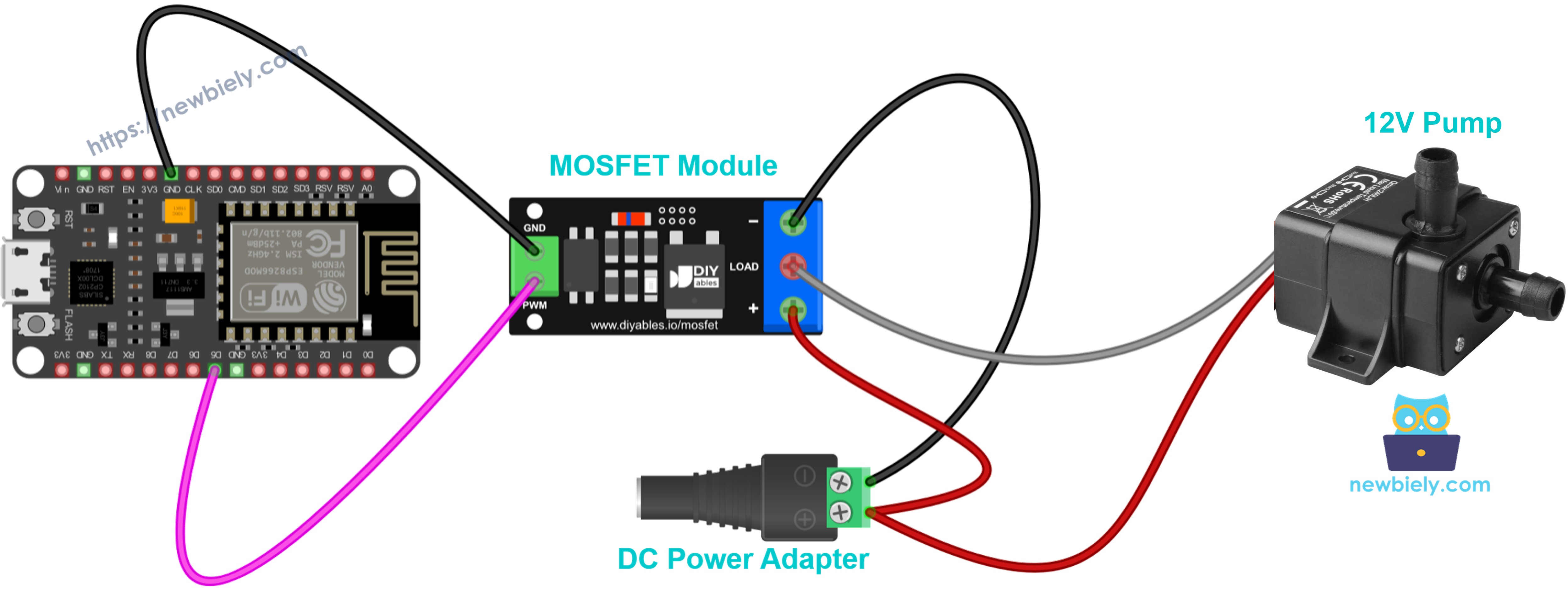 mosfet 모듈 12v 수중 펌프 배선도