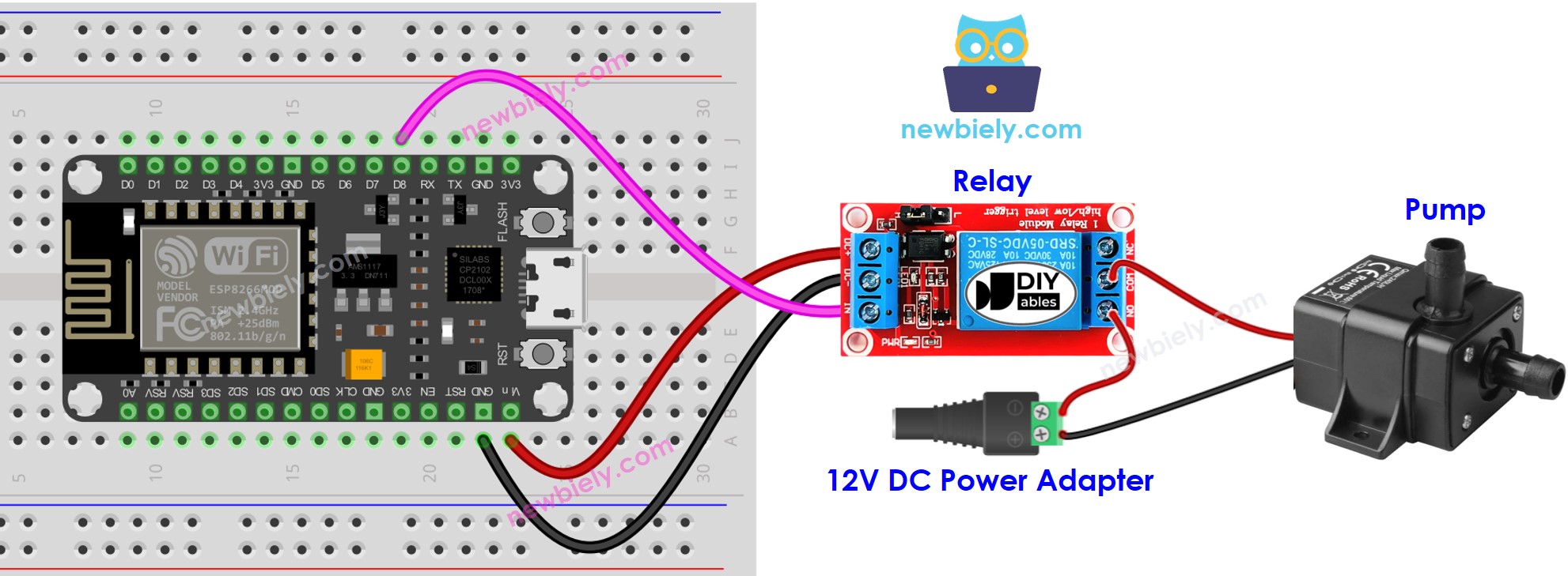 ESP8266 NodeMCU Pump wiring diagram