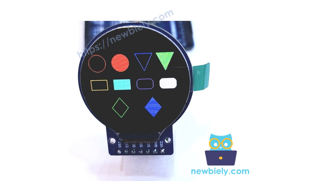 ESP8266 NodeMCU 원형 tft lcd 디스플레이 스크린 도형 그리기