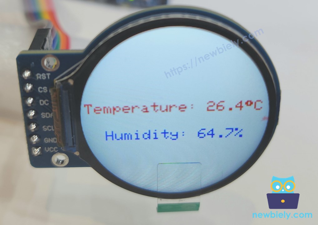 ESP8266 NodeMCU 원형 tft lcd 디스플레이 화면에 텍스트와 숫자 표시