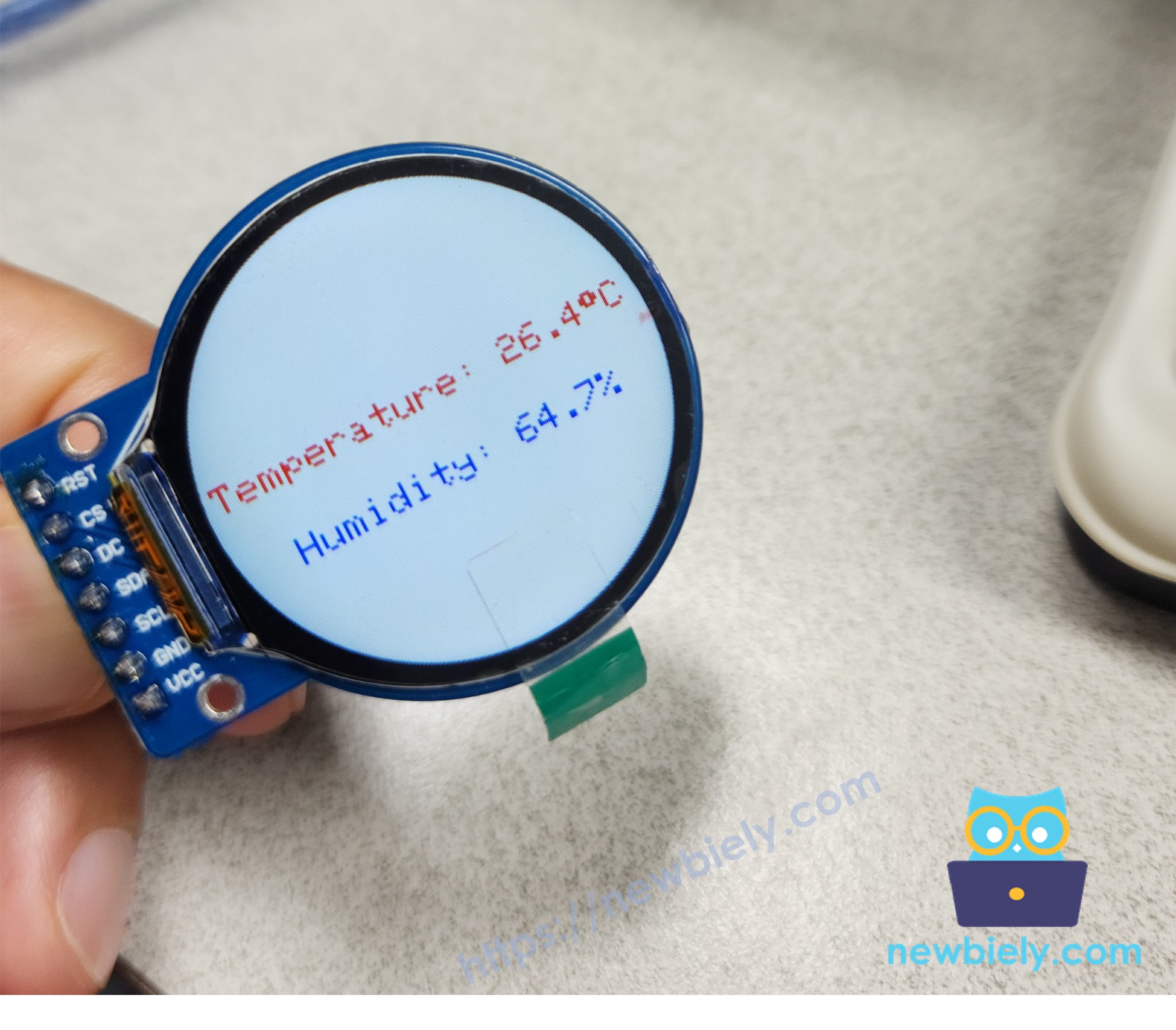 ESP8266 NodeMCU 원형 tft lcd 디스플레이 화면에 텍스트와 숫자 표시