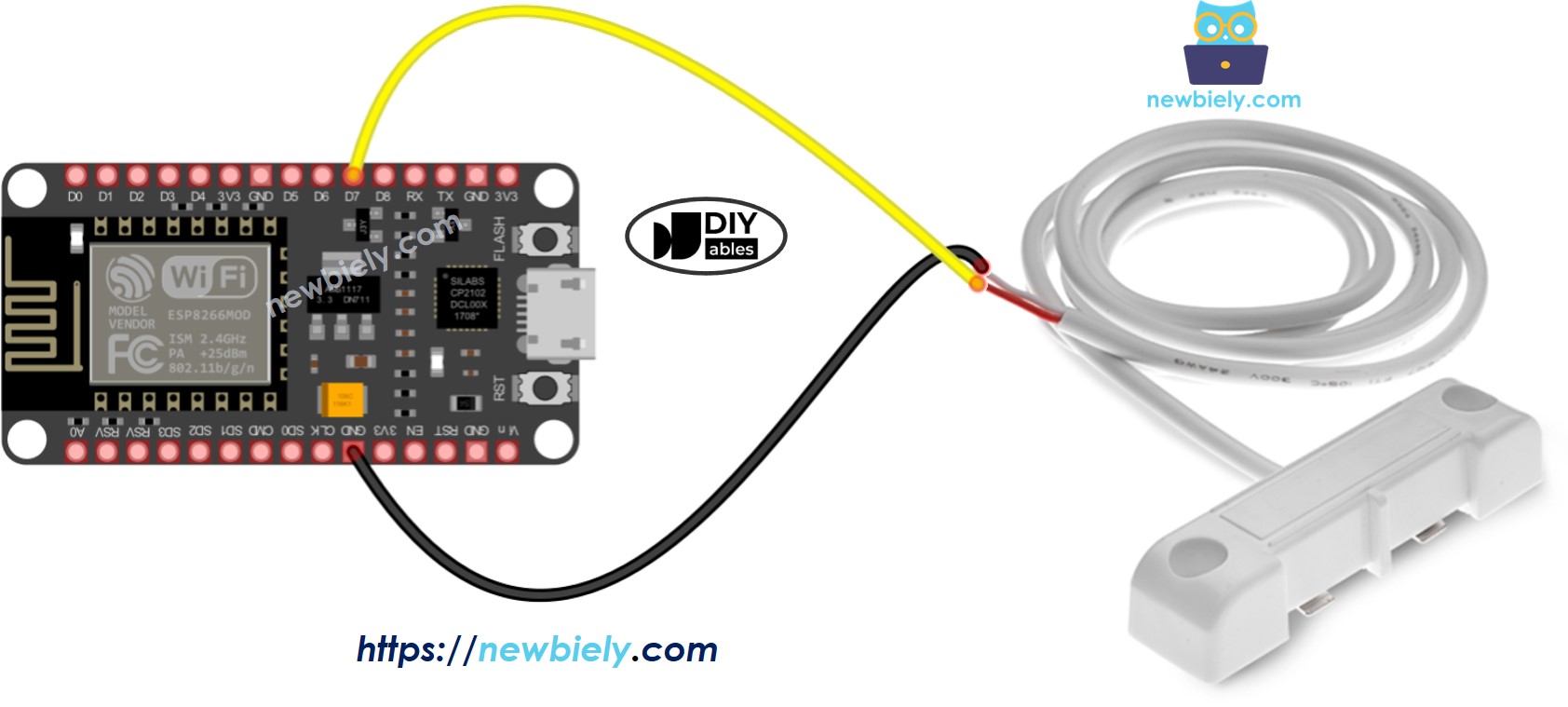 ESP8266 NodeMCU 물 샘 감지기 배선도