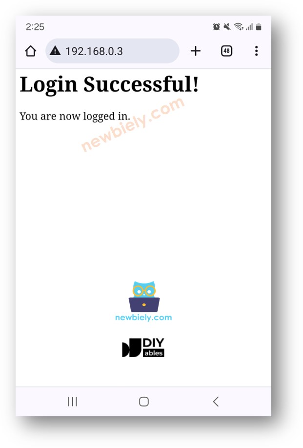 ESP8266 NodeMCU Web page login