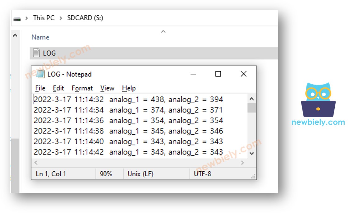 ESP8266 NodeMCU log to Micro SD Card with time information