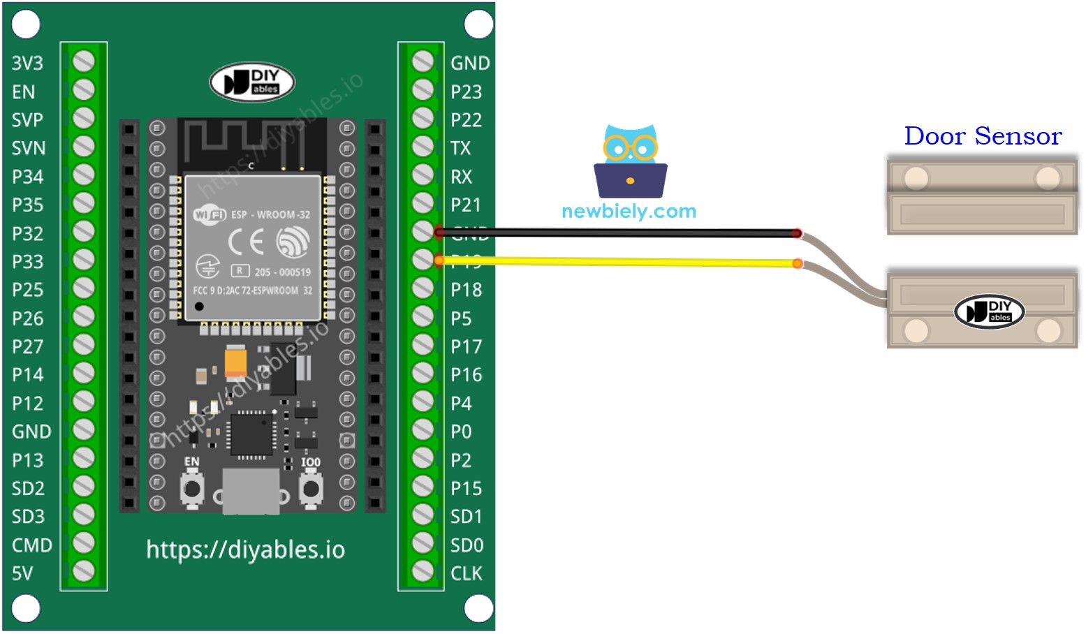 ESP32와 문 센서를 연결하는 방법