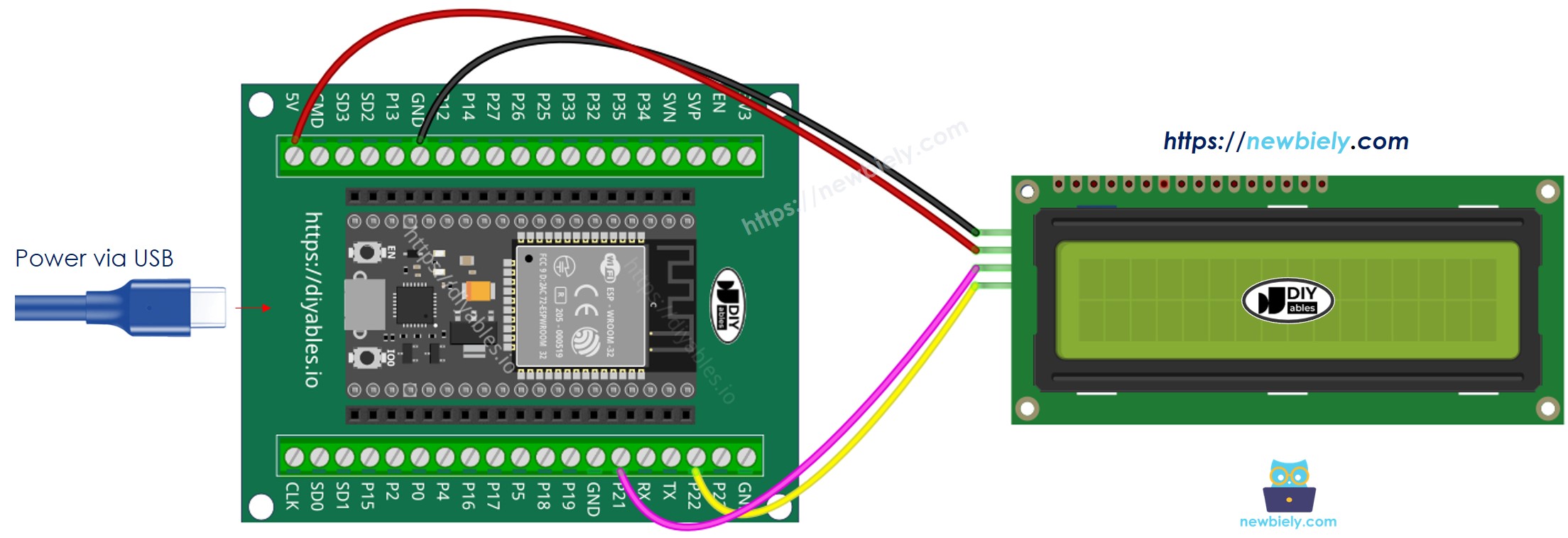 ESP32와 lcd i2c 연결 방법