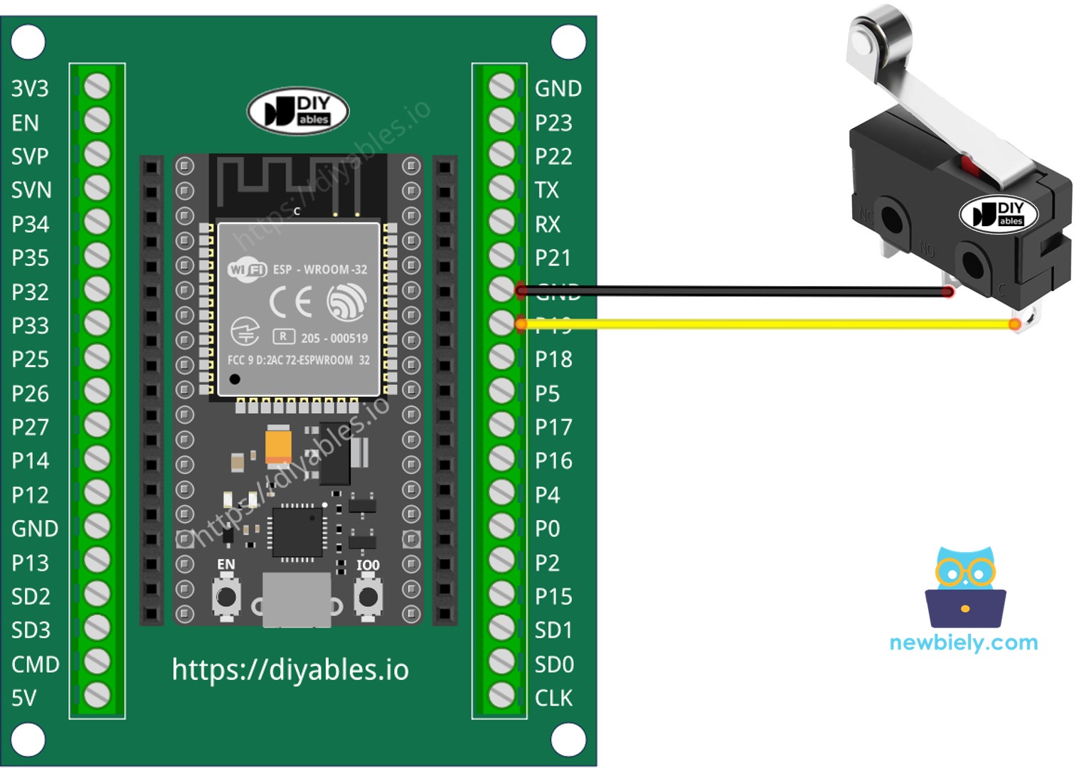 ESP32와 리미트 스위치 연결 방법