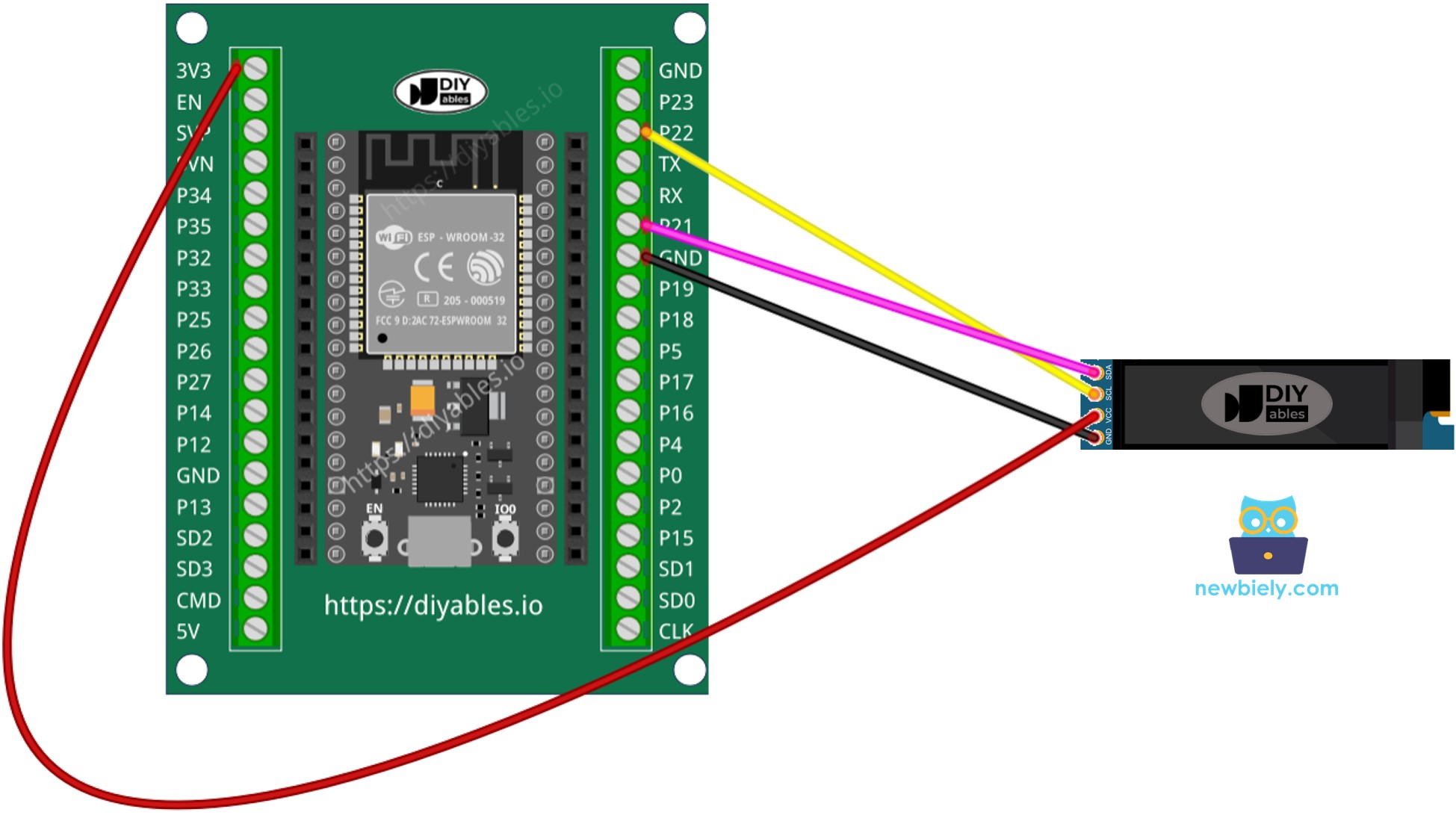 ESP32와 oLED 128x32 연결하는 방법