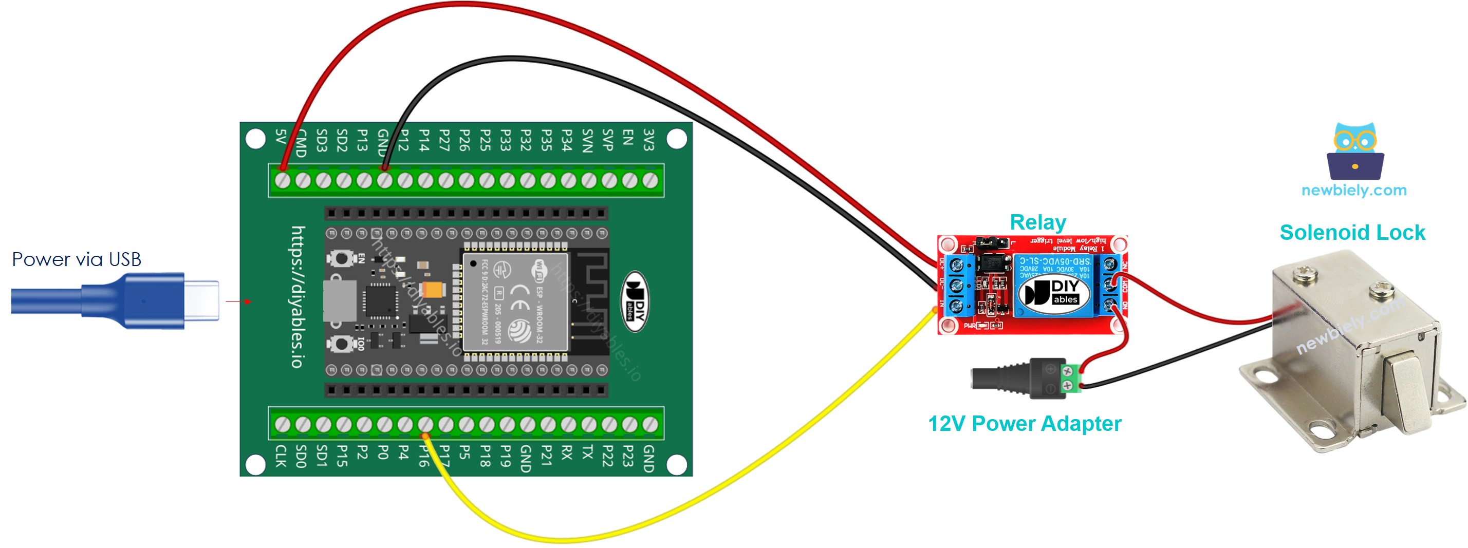 ESP32와 솔레노이드 잠금장치 연결 방법