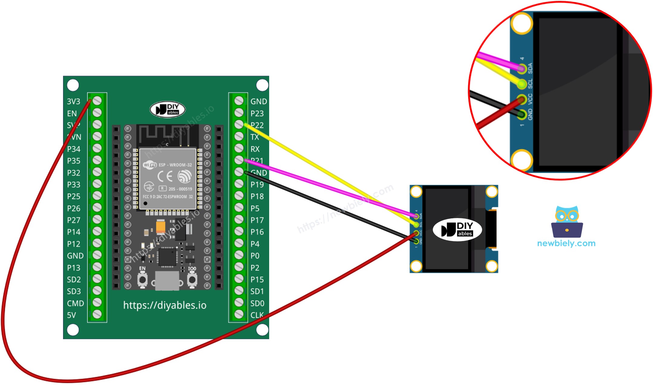 ESP32와 oLED 연결 방법