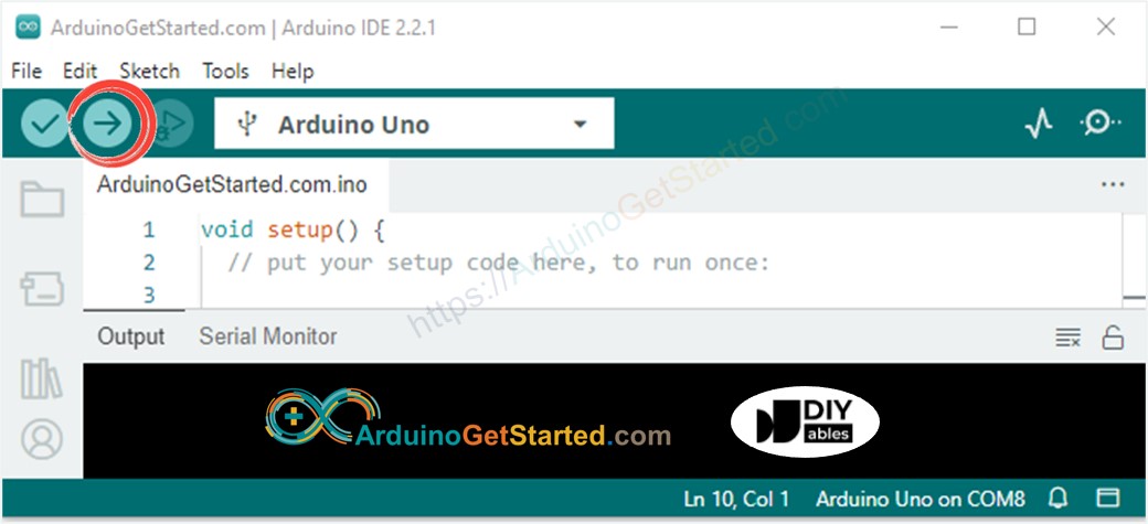 How to upload Arduino code on Arduino IDE