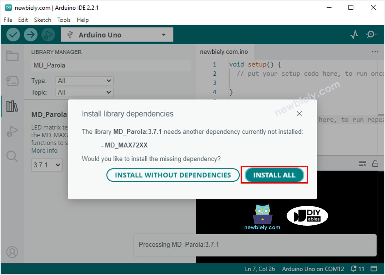 아두이노 나노 ESP32 md_max72xx 라이브러리