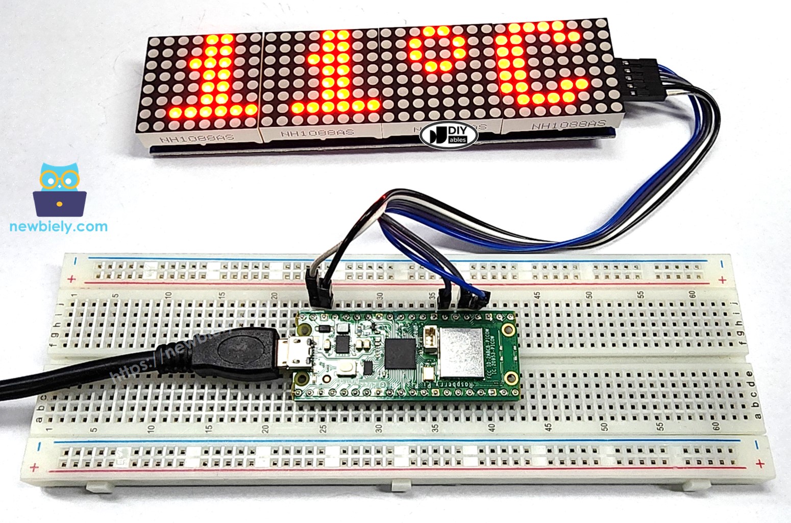 라즈베리 파이 피코 LED 매트릭스 디스플레이 텍스트