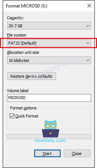 micro SD 카드 format fat32