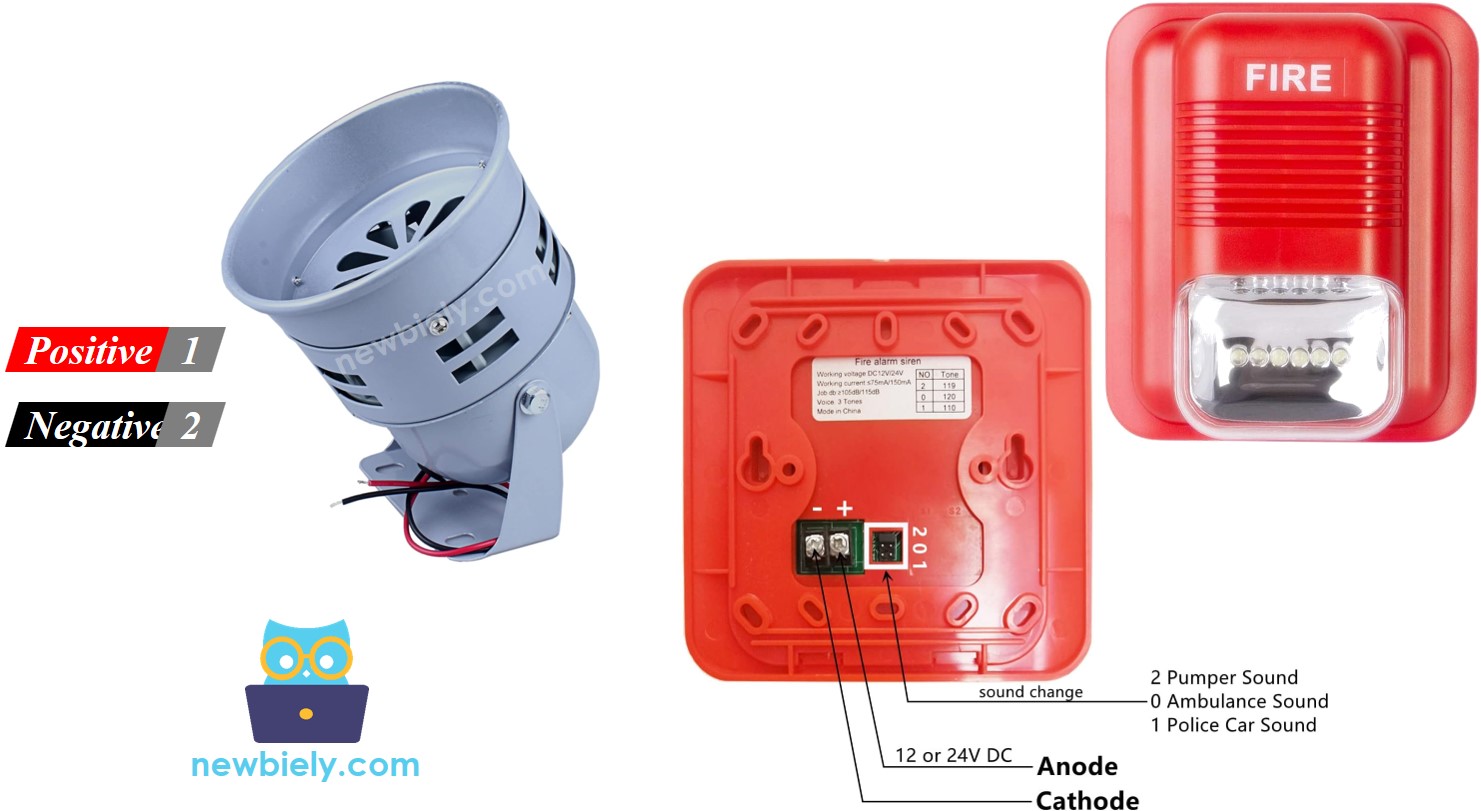 Arduino 12V siren Pinout